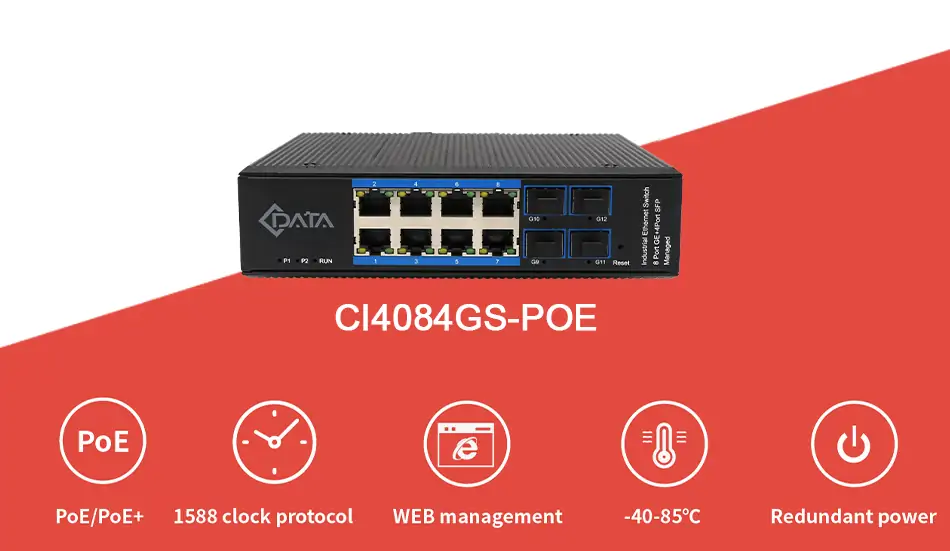 8ge 4sfp l2 managed industrial poe switch