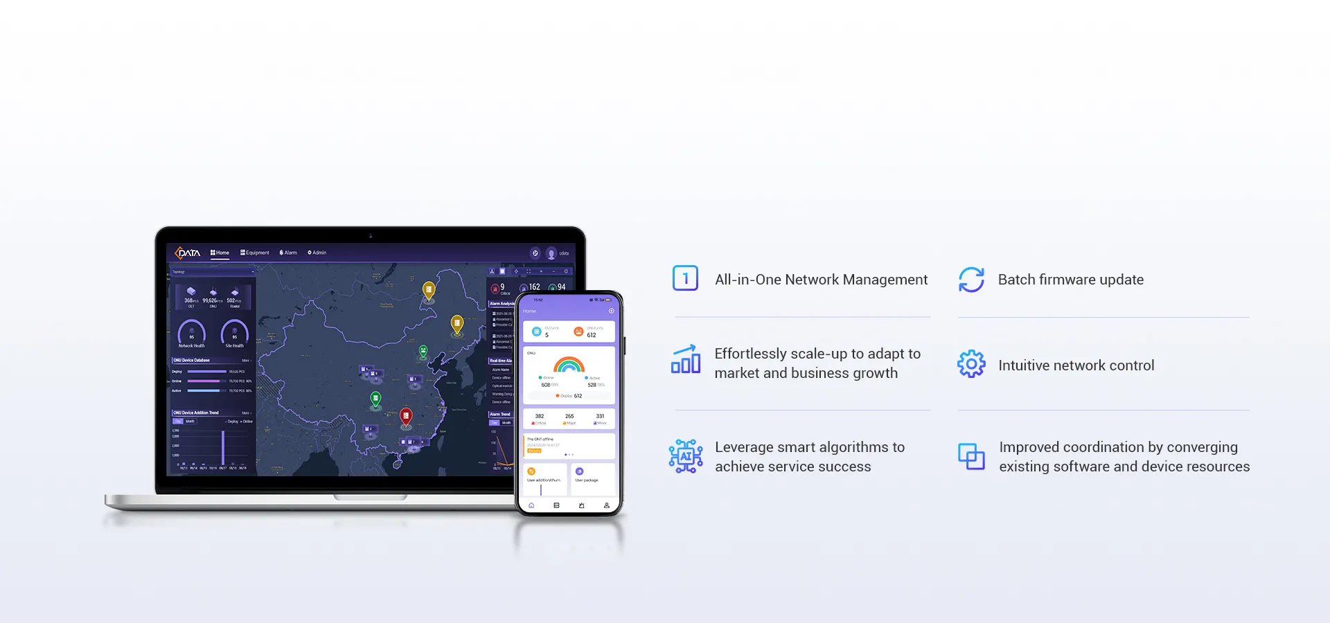 Centro de administración de dispositivos de red de una parada